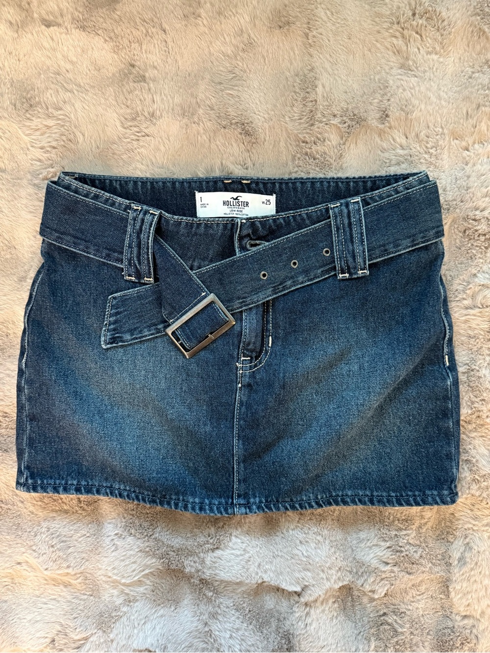 Hollister Indigo Denim Mini Skirt with Matching Belt